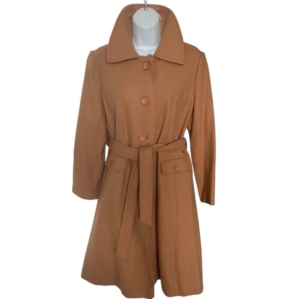Vintage Classic Camel Wool Blend Coat - Size 10